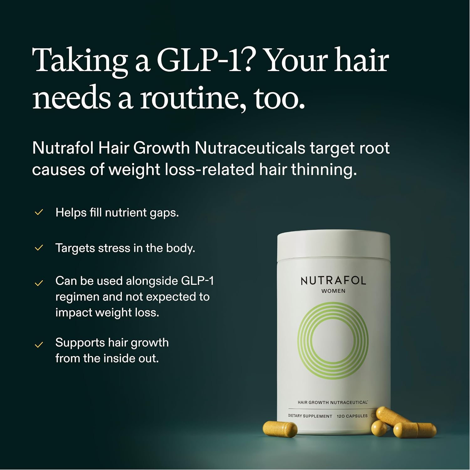 Nutrafol Women's Hair Growth Supplements, for Women Ages 18-44, Clinically Proven Hair Supplement for Visibly Thicker and Stronger Hair, Dermatologist Recommended - 1 Month Supply, 1 Refill Pouch - Image 10