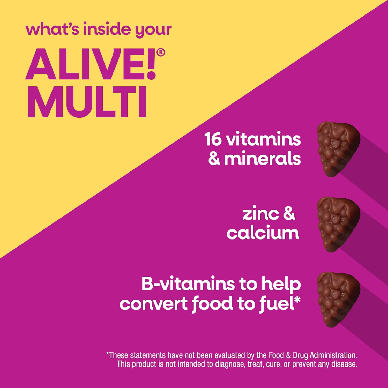 Nature's Way Alive! Women’s 50 Plus Multivitamin Gummy, Daily Chewable Multivitamins with B-Vitamins, Vitamin D3, Calcium, Supports Heart, Brain & Bone Health,* Mixed Berry Flavored, 60 Count - Image 4