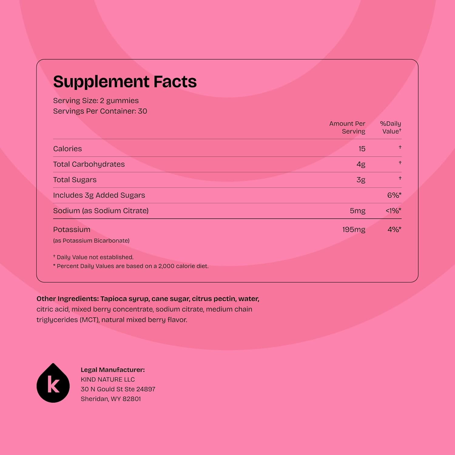kindnature High Potassium Supplement Gummies 500mg - Chewable for Adults & Kids - Pure Potassium Bicarbonate Mineral Supplement - Vegan, Gluten Free, Non GMO - 60 Gummies (30 Day Supply) (2) - Image 9