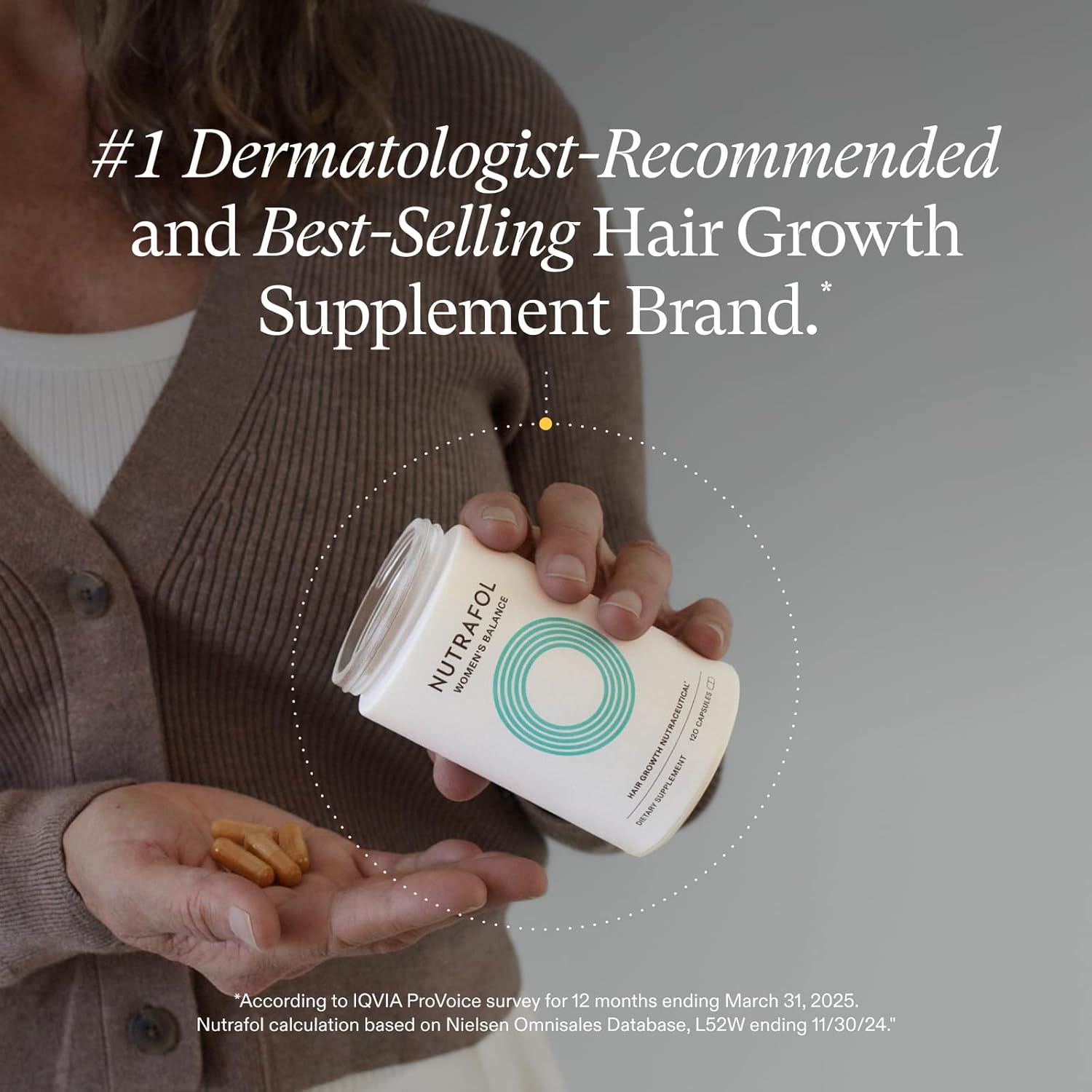 Nutrafol Women's Balance Hair Growth Supplements, for Ages 45+, Clinically Proven for Visibly Thicker Hair and Scalp Coverage, Dermatologist Recommended - 2 Month Supply, 2 Refill Pouches - Image 2
