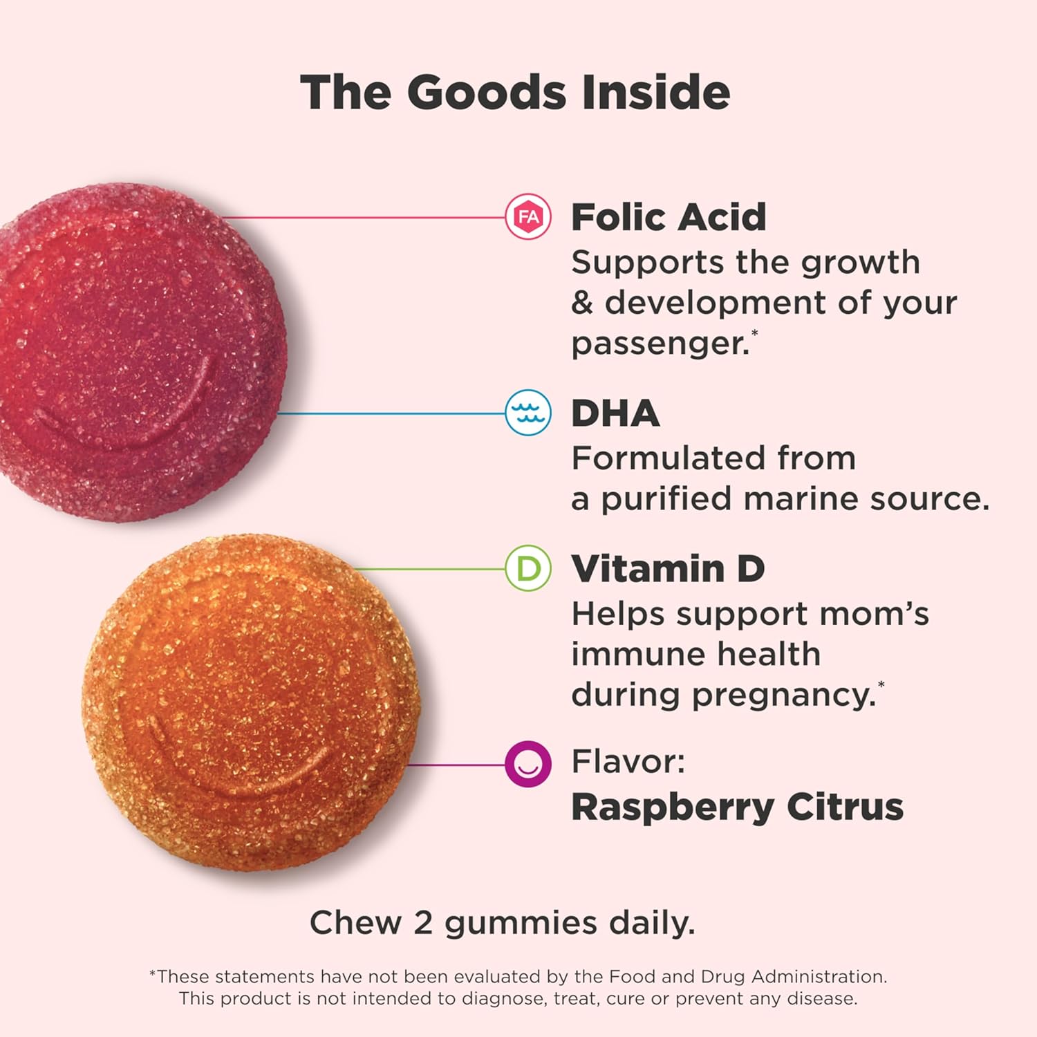 OLLY Prenatal Multivitamin Gummy, Daily Multi Blend for Mommy & Baby, Folic Acid, Omega 3 DHA, Vitamins A & D, Sweet Citrus Flavored, 42 Day Supply - 84 Count - Image 3