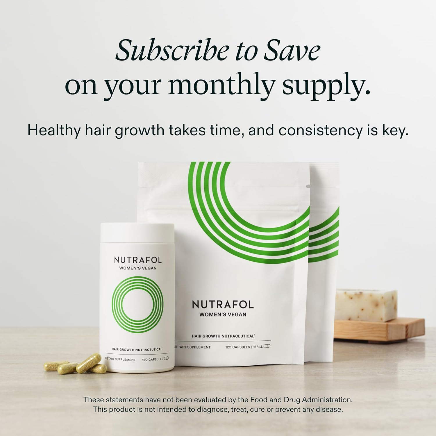 Nutrafol Women's Hair Growth Supplements, For Women 18-44 Years Old, Clinically Tested for Visibly Thicker, Stronger Hair, 100% Vegan Ingredients, Dermatologist Recommended - 2 Month Supply, 2 Pouches - Image 7