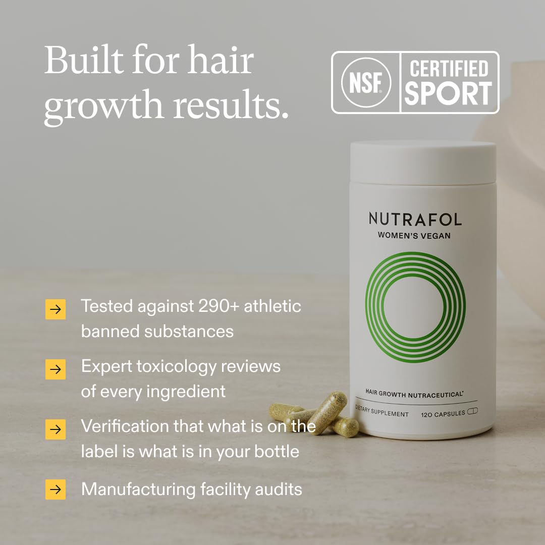Nutrafol Women's Hair Growth Supplements, For Women 18-44 Years Old, Clinically Tested for Visibly Thicker, Stronger Hair, 100% Vegan Ingredients, Dermatologist Recommended - 2 Month Supply, 2 Pouches - Image 10