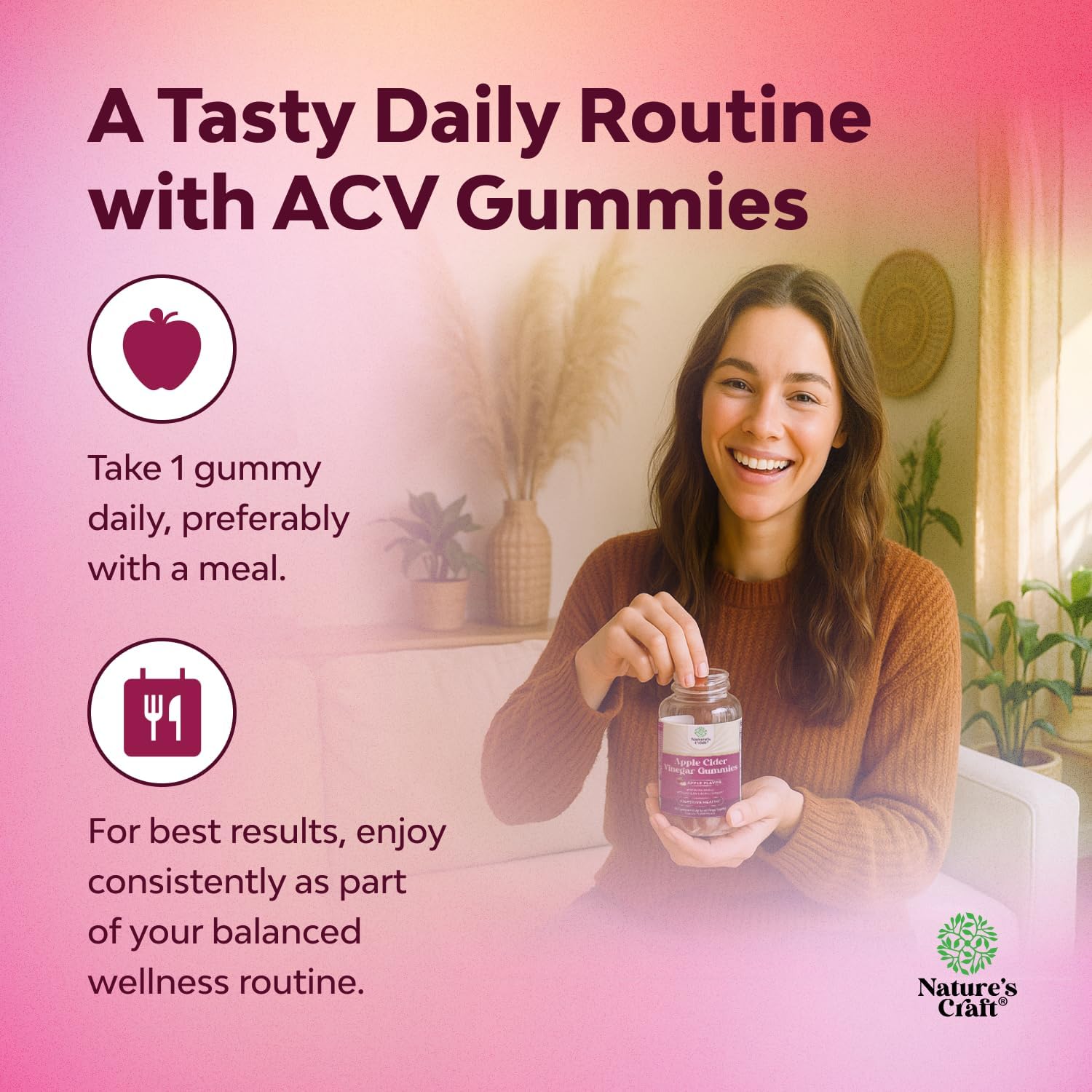 Apple Cider Vinegar Gummies with the Mother-Natural Energy Supplement ACV Gummies with Mother for Body Cleanse Immune Support and Gut Health-Delicious Gummy ACV Supplement with Beet Root Powder 2 pack - Image 2
