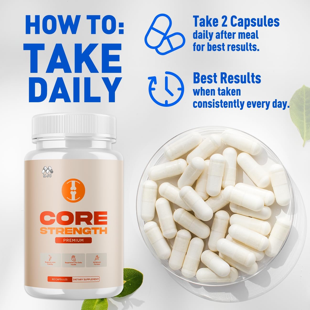 (2 Pack) Core Strength Supplement for Joint Support, Official Core Strength Joint Pills with All Natural Ingredients, Advanced Health & Wellness Support with Max Strength Multivitamins (120 Capsules) - Image 3