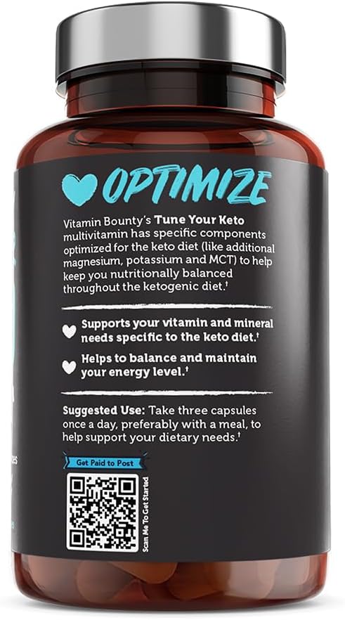Vitamin Bounty Tune Your Keto Multivitamin with Magnesium & Potassium - Daily Supplements for Men & Women on Keto Diet - Energy & Cramp Relief - Ketosis Support - GLP-1 Support - 90 Capsules - Image 2