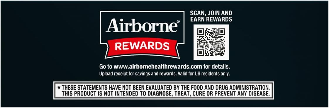 Airborne Immune Support Effervescent Tablets, Very Berry Flavor - 30ct with 1000mg Vitamin C + Vitamins A, D, E, Zinc, Selenium, Manganese & Herbal Blend - Sugar‑Free, Gluten‑Free - Image 15