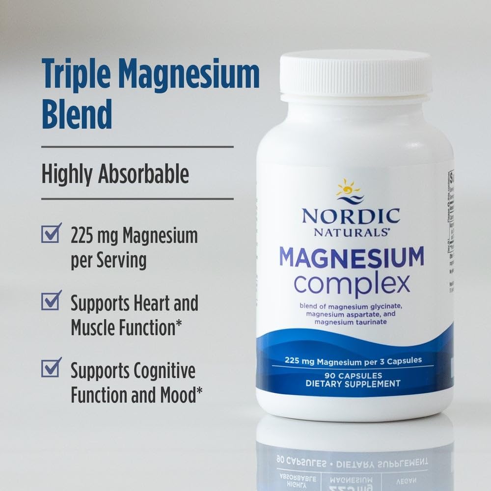 Nordic Naturals Magnesium Complex - 90 Capsules - 225 mg Magnesium, 1.9 mg Iron - Brain & Heart Health, Mood, Energy, & Muscle Relaxation - Non-GMO, Vegan - 30 Servings - Image 3