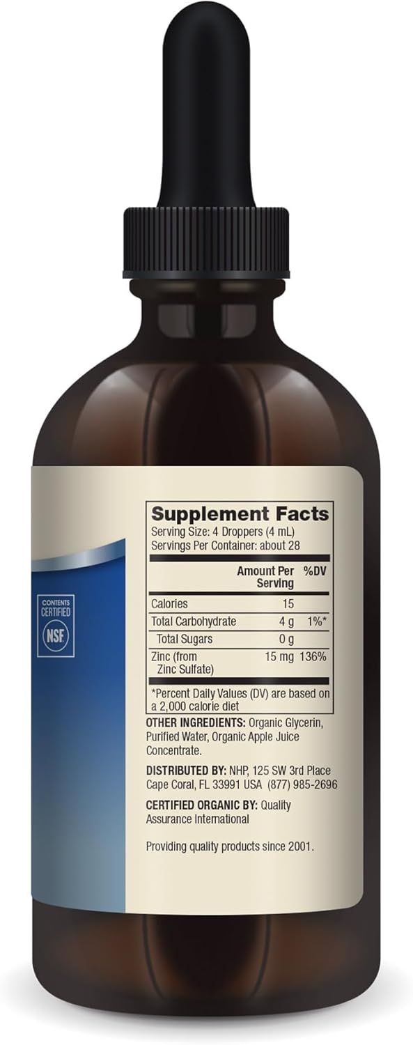 Dr. Mercola Zinc Liquid Drops - Supports Immune & Organ Health - 15 mg Organic Zinc Liquid Drops - USDA Organic - NSF Certified - Non-GMO, Gluten-Free & Soy-Free - 3.88 fl oz (28 Servings) - Image 2