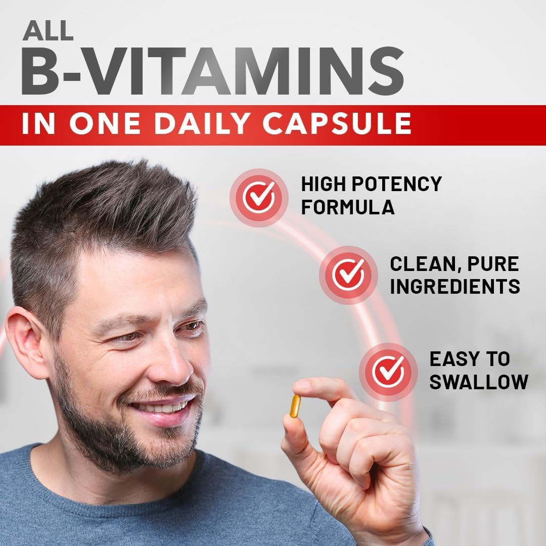 Divine Bounty Super B Complex Vitamins - All B Vitamins Including B12, B1, B2, B3, B5, B6, B7, B9, Folic Acid - Vitamin B Supplement - Support Healthy Energy Metabolism - 90 Vegetarian Capsules - Image 3
