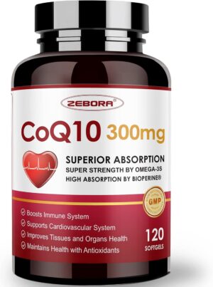ZEBORA CoQ10-300mg-Softgels with PQ...