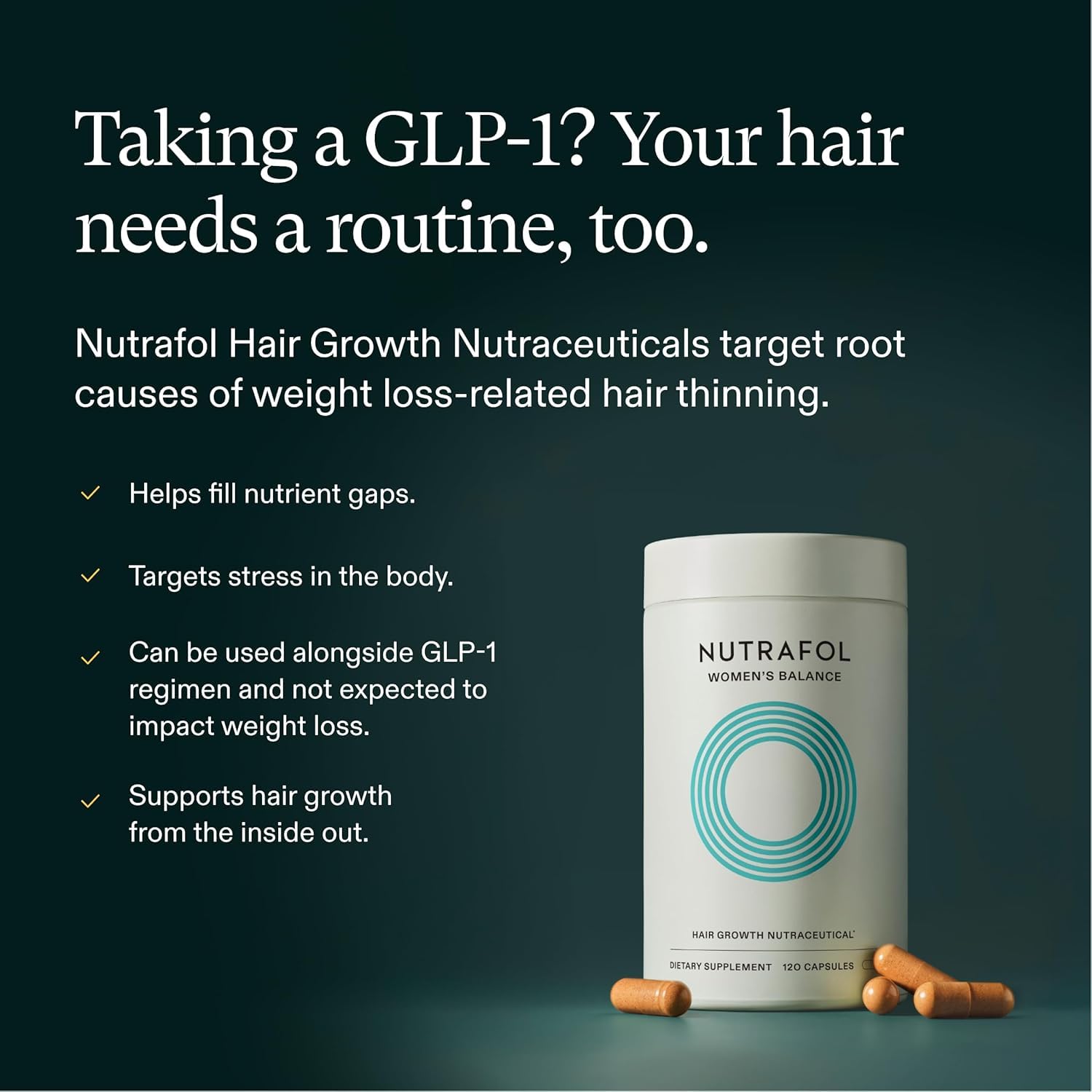 Nutrafol Women's Balance Hair Growth Supplements, for Ages 45+, Clinically Proven for Visibly Thicker Hair and Scalp Coverage, Dermatologist Recommended - 2 Month Supply, 2 Refill Pouches - Image 12