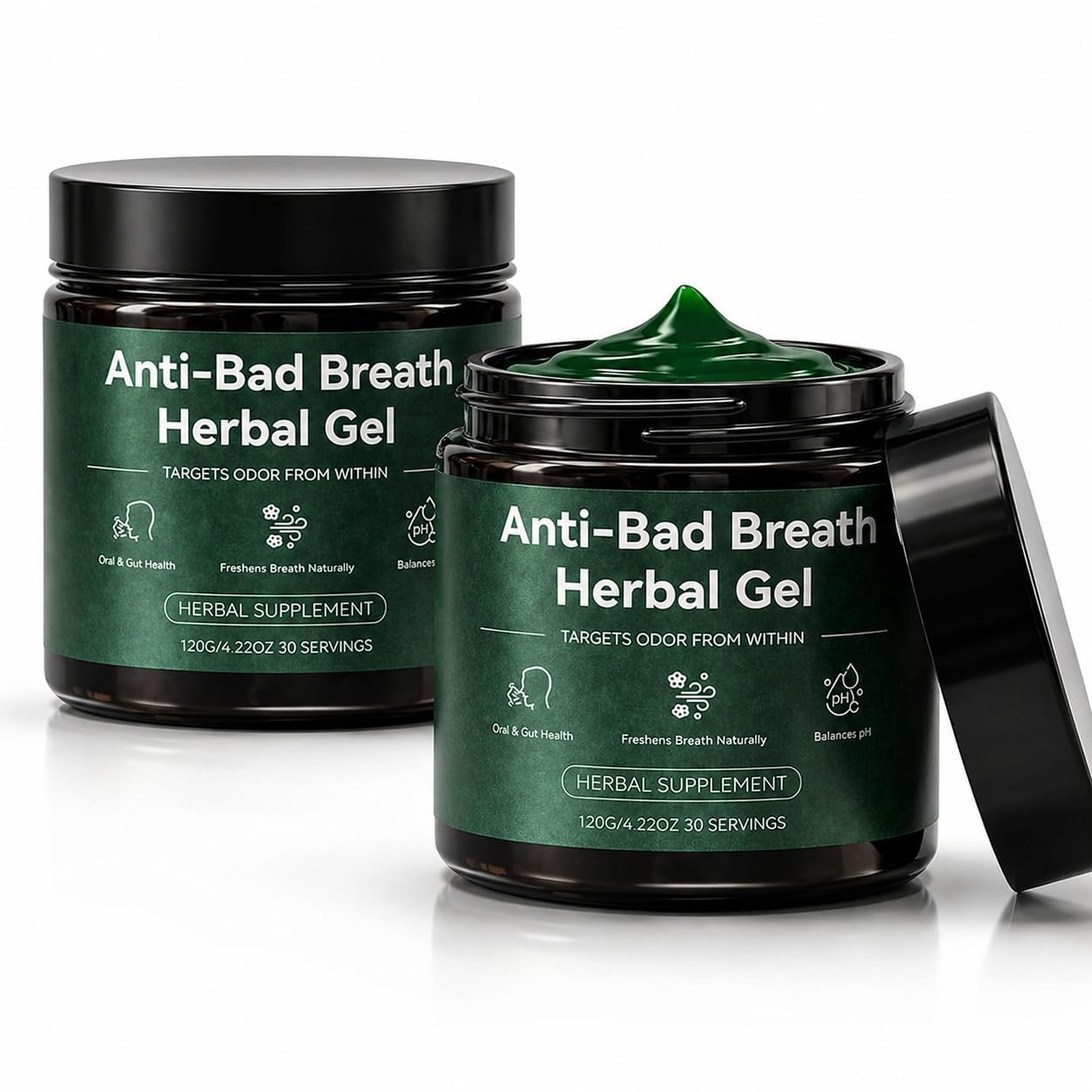 Anti-Bad Breath Herbal Gel Supplement - Body & Breath Odor Control from The Inside – Internal Deodorant, Natural Herbal Deodorant Gel with Parsley and Chlorophyll, Full Body Deodorizer (2)