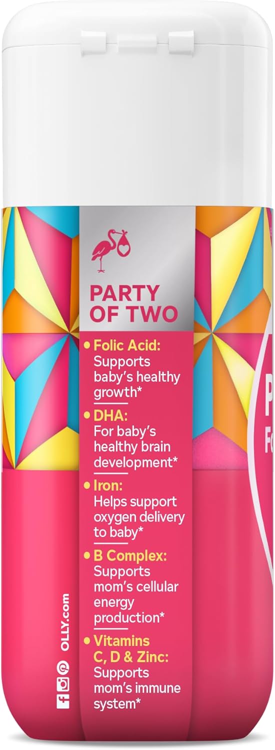 OLLY Ultra Strength Prenatal Multivitamin Softgels, Supports Mom's Wellness & Baby's Healthy Growth and Brain Development,* Folic Acid, DHA, Iron, Vitamins B, C, D & E, 30 Day Supply - 60 Count - Image 9