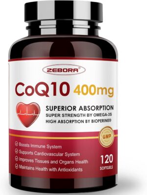 ZEBORA CoQ10-400mg-Softgels with PQ...