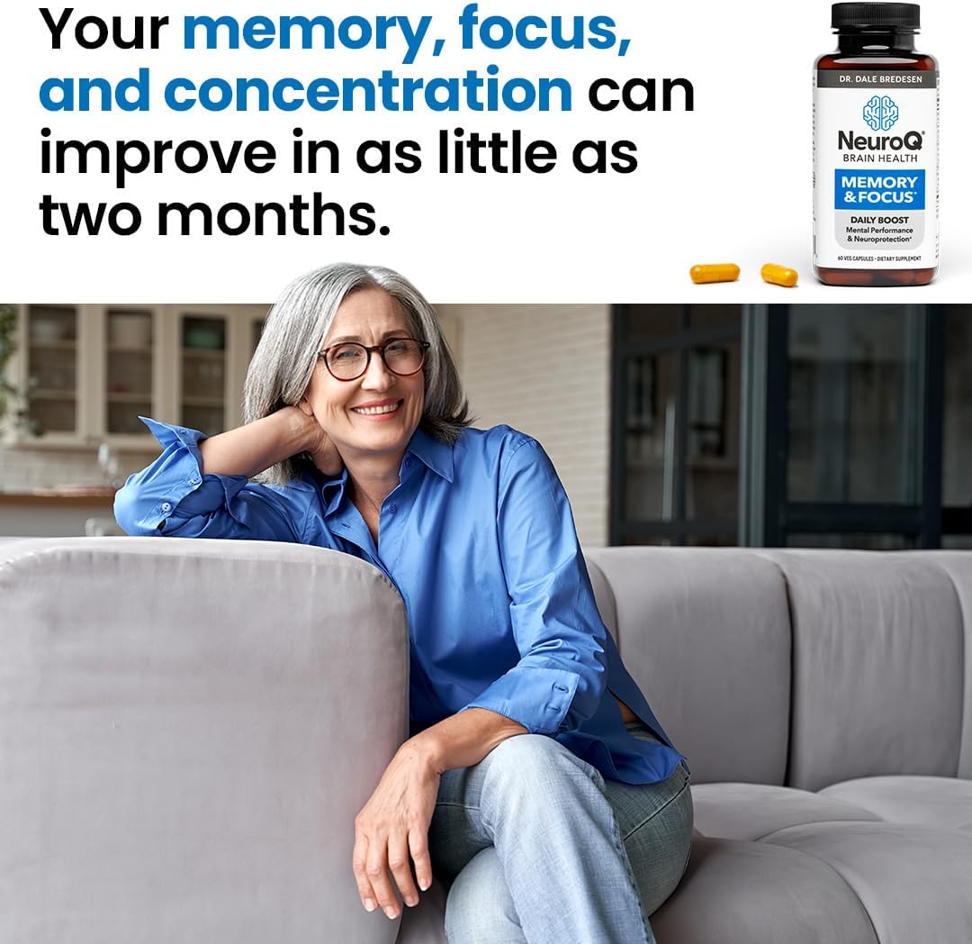 NeuroQ Memory & Focus | Formulated by Neurologist Dr. Dale Bredesen | Addresses All 4 Causes of Cognitive Decline | Ginkgo Biloba, Phosphatidylserine, Gotu Kola, Coffee Fruit, Turmeric & Propolis - Image 5
