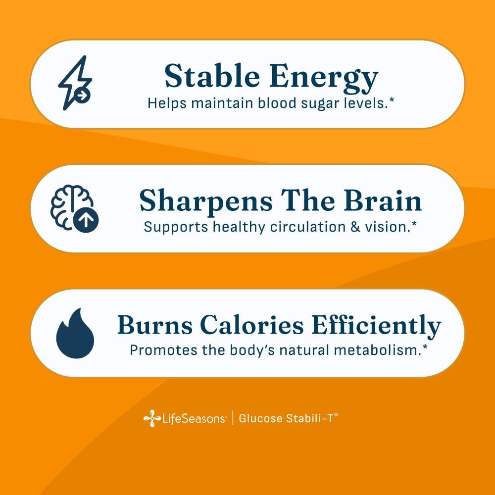 LifeSeasons GS Stabili-T - Blood Sugar Support Supplement - Healthy Circulation & Vision - Maintain Normal Levels - Chromium Cinnamon Gymnema Bilberry & Alpha Lipoic Acid - 90 Capsules - Image 2