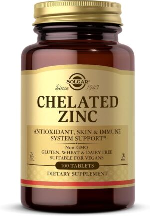Solgar Chelated Zinc, 100 Tablets &...