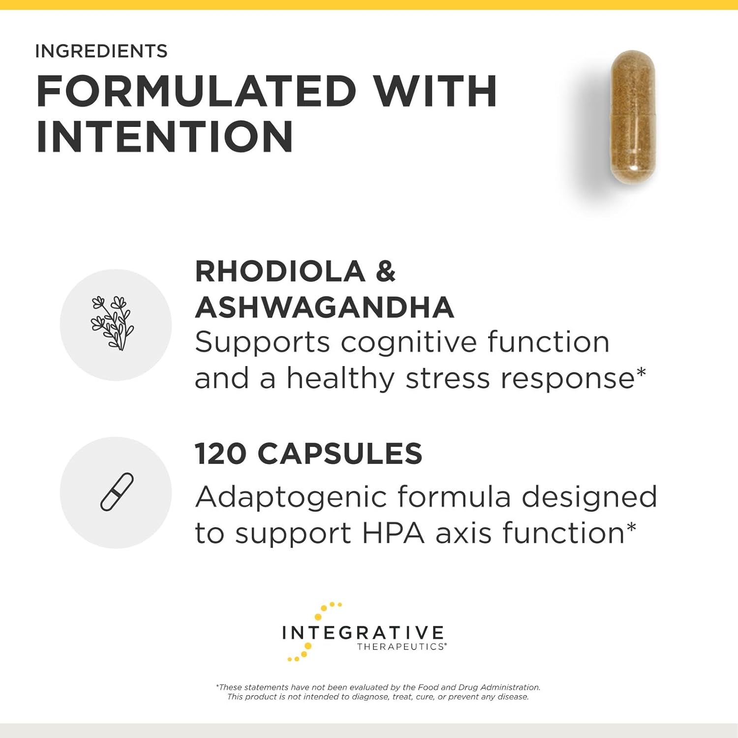 Integrative Therapeutics HPA Adapt - Adaptogenic Supplement for Stress Support* - Includes Ashwagandha, Rhodiola & Other Adaptogenic Herbs* - Vegan, Dairy-Free & Gluten-Free - 120 Capsules - Image 4