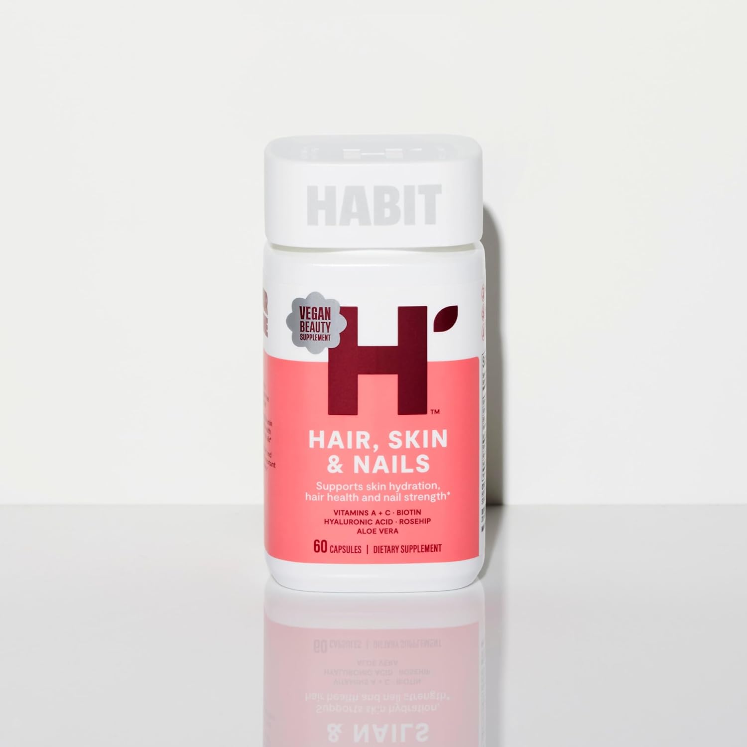 Habit Hair, Skin & Nails Supplement (60 Capsules) - New Look, Supports Skin Hydration, Hair & Nail Strength, Biotin 2000mcg, Vitamin A & C, Hyaluronic Acid, Rosehip, Vegan, Non-GMO (1 Pack) - Image 9