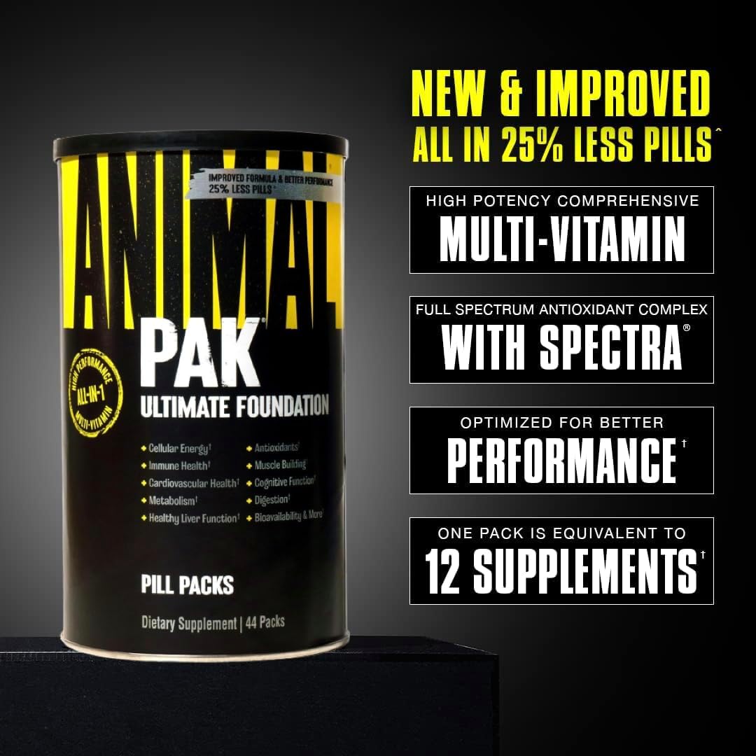Animal Pak Daily Multivitamin for Men & Women | All-in-One Nutrition Supplement | Vitamins C, B, D, Zinc, Amino Acids, Digestive Enzymes | Supports Performance Immunity, Energy & Focus | 44 Day Supply - Image 2