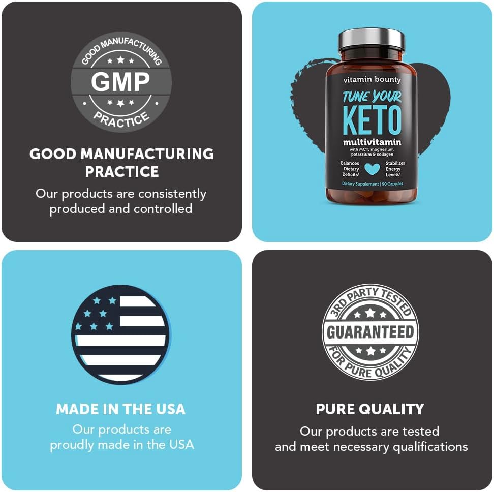 Vitamin Bounty Tune Your Keto Multivitamin with Magnesium & Potassium - Daily Supplements for Men & Women on Keto Diet - Energy & Cramp Relief - Ketosis Support - GLP-1 Support - 90 Capsules - Image 8