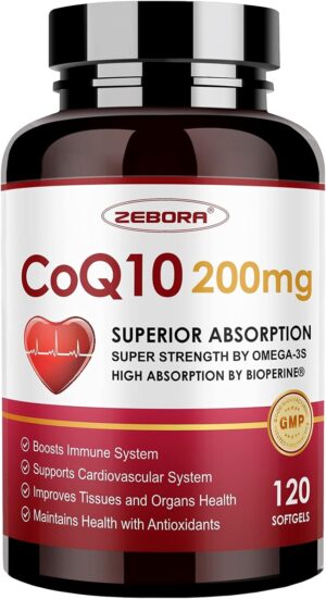 ZEBORA CoQ10-200mg-Softgels with PQ...