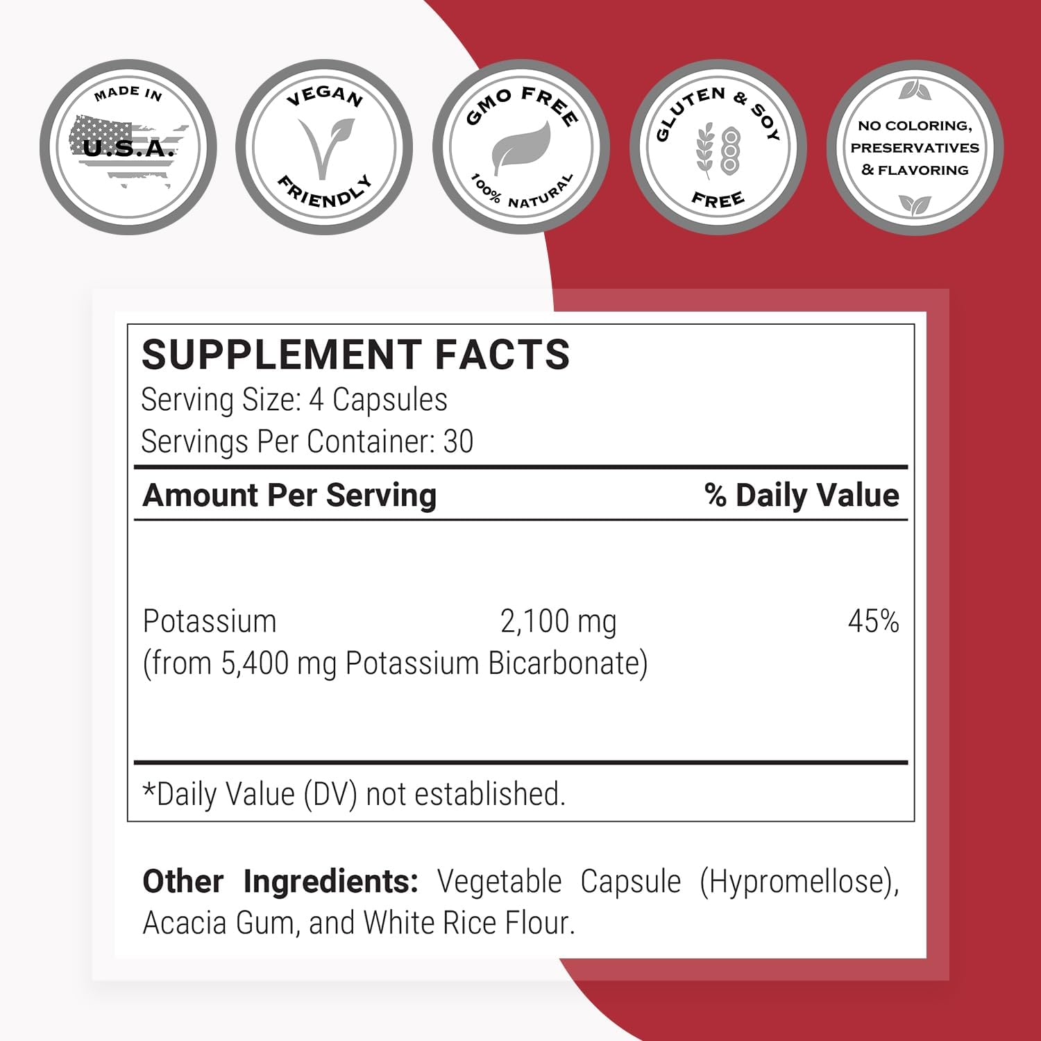 Supersmart - Potassium Bicarbonate 5400mg per Day (High Dose) - Electrolyte Mineral - Acid-Base Balance pH - Heart, Muscle & Nerve Health | Non-GMO & Gluten Free - 120 Vegetarian Capsules - Image 4