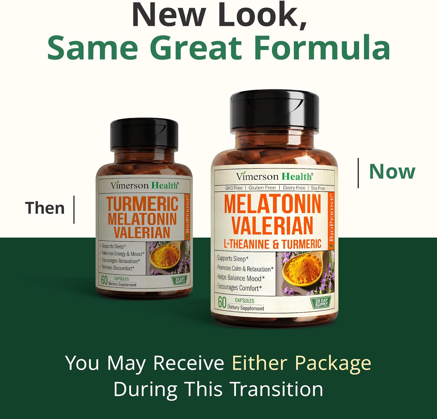 Melatonin 3mg + Valerian Root for Sleep, Daily Calm & Stress Relief Support – Natural Sleep Aid: Organic Turmeric Melatonin Valerian Supplement with L-Theanine, Ginger & Black Pepper – 2 Pack - Image 9