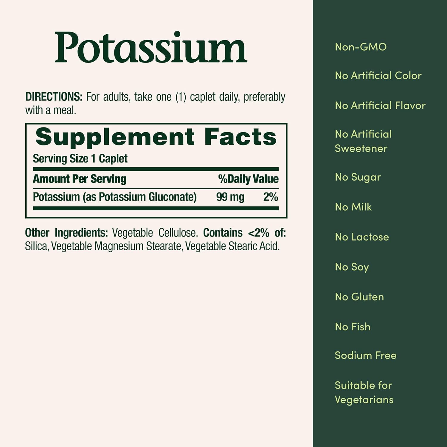 Nature's Bounty Potassium 99mg, Supports Fluid Balance and Muscle Activity, Involved in Normal Heart Function, Potassium Gluconate Dietary Supplement, Gluten Free, 1 Per Day, 100 Vegetarian Caplets - Image 5