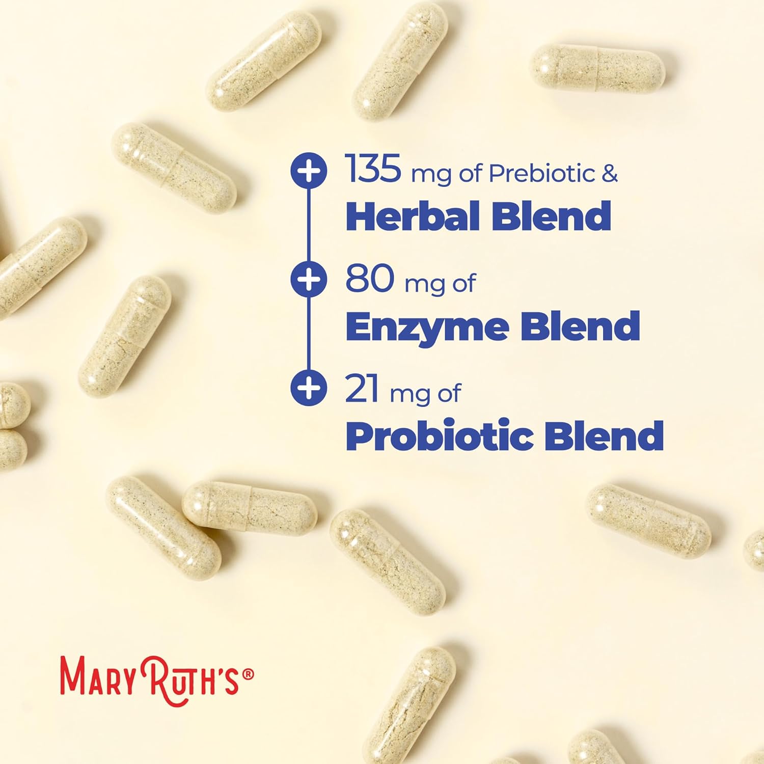 MARYRUTH'S Gut Flora Health+ Enzymes | Prebiotic & Probiotic Digestive Enzymes for Healthy Gut Biome & Digestive Support | Gastrointestinal Health | CLP Certified | 60 Capsules | Up to 2 Month Supply - Image 7