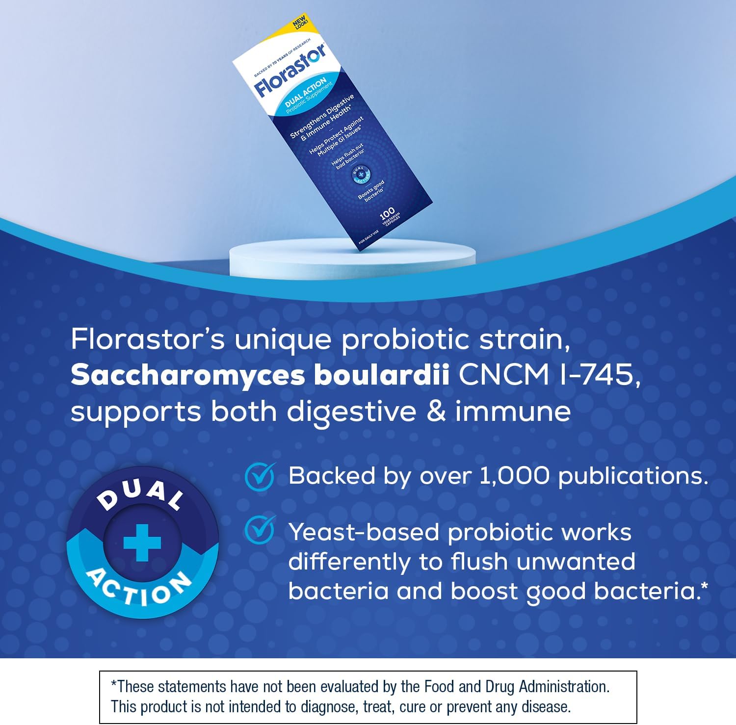 Florastor Probiotics for Digestive and Immune Health, 100 Capsules, Probiotics for Women & Men, Helps Flush Out Bad Bacteria, Boosts The Good with Our Unique Strain Saccharomyces Boulardii - Image 3