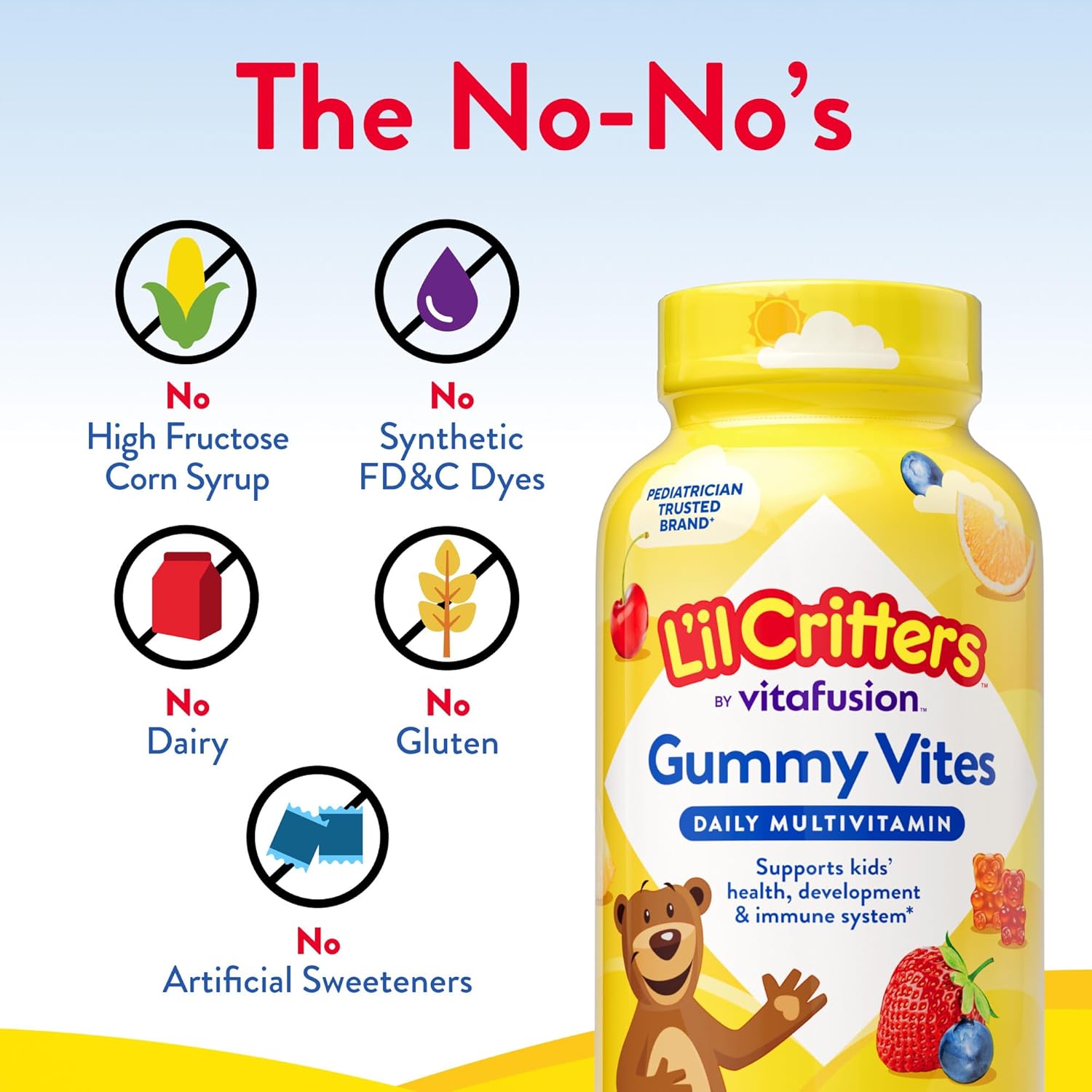 L'il Critters Gummy Vites Daily Kids Multivitamins Assorted Fruit Flavors for Ages 2+ Toddlers & Kids, Gummy Vitamin with Vitamin C and D, 95-190 Day Supply, 190 Gummies - Image 7