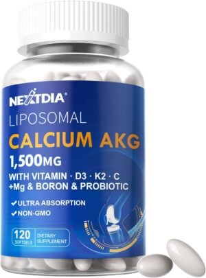 Liposomal Calcium AKG Supplement 15...