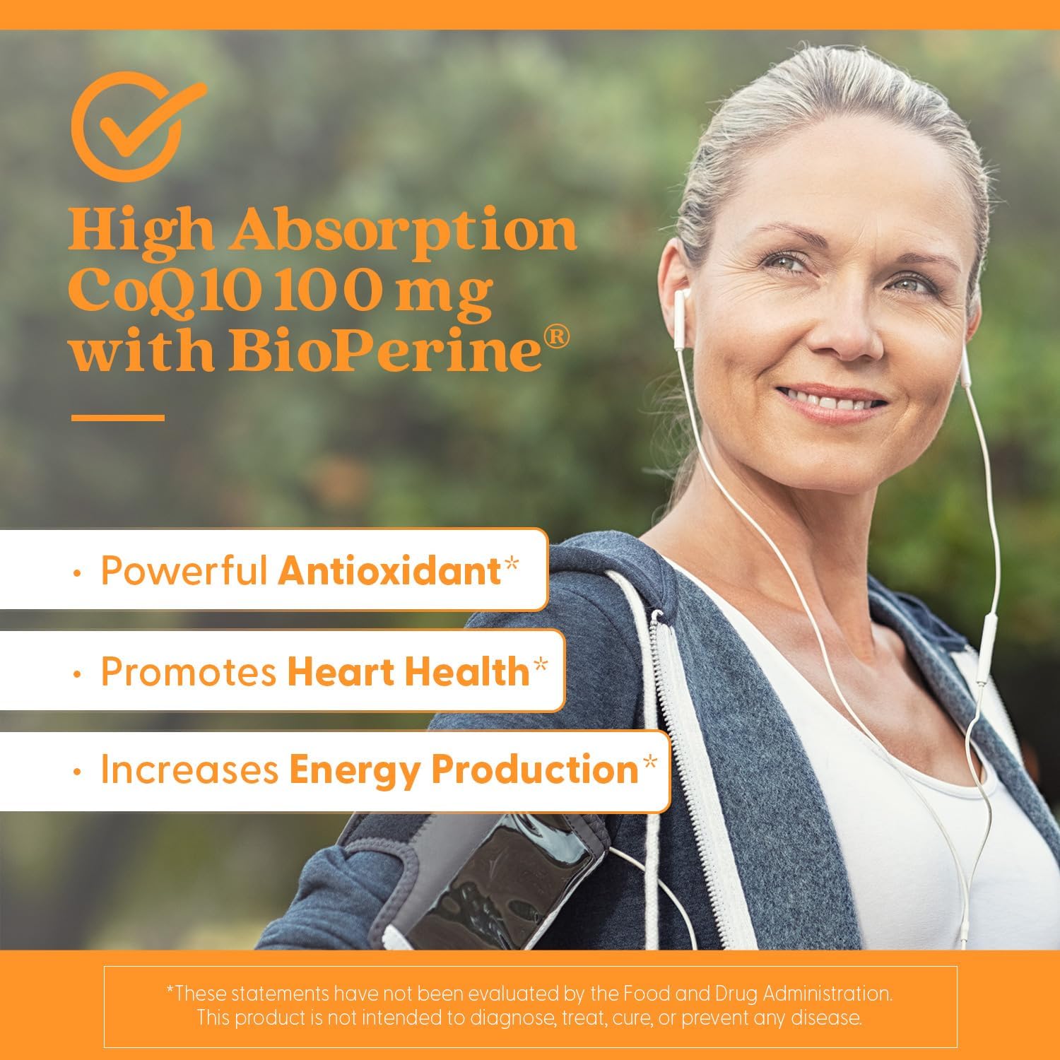 Doctor's Best High Absorption CoQ10 with BioPerine Supplement - Coenzyme Q10 Softgels for Heart Health & Antioxidant Support, Naturally Fermented CoQ10 100mg for Women & Men, Non GMO - 120 Softgels - Image 7