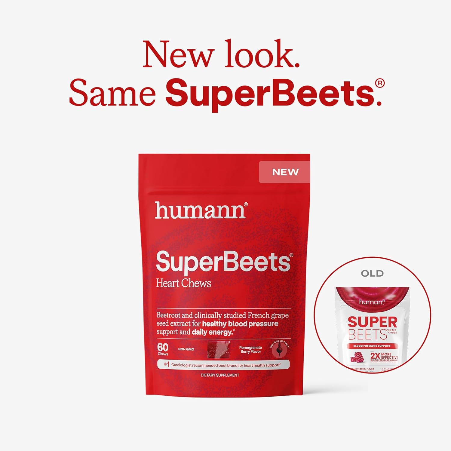 humanN SuperBeets Heart Chews, Beet Root Powder Support Energy Supplement, Nitric Oxide and Blood Pressure Support, Grape Seed Extract & Non-GMO, Heart Health, Pomegranate Berry Flavor, 60 Count - Image 6