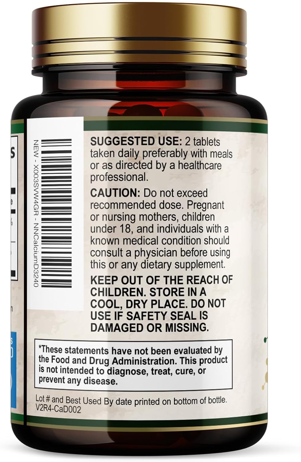 Calcium 1200 mg with Vitamin D3 - Per Serving - Bone Health Supplement - Vitamin D & Calcium Supplements for Women & Men - Bone Strength Support - Natural Calcium Pills - Bottled in USA - 240 Tablets - Image 8