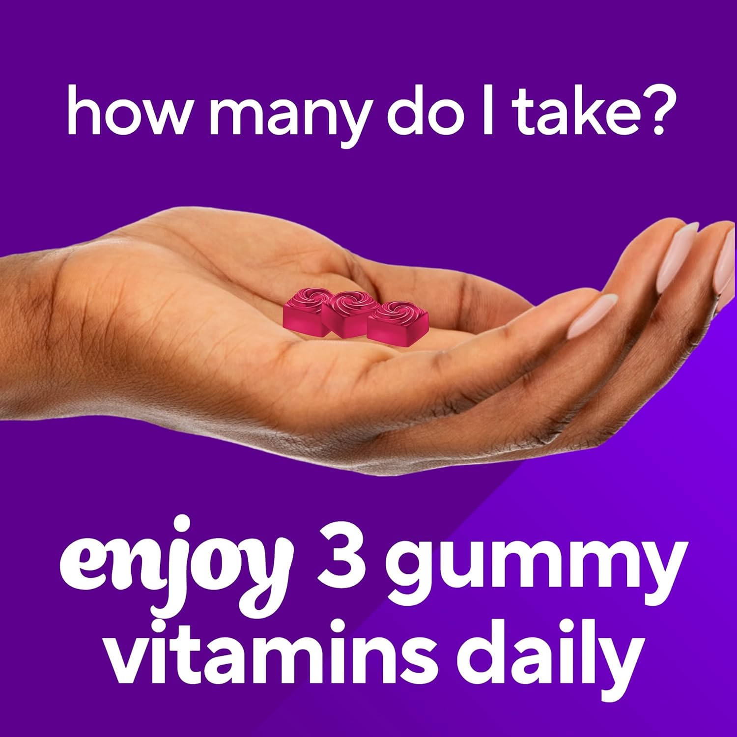 Vitafusion Gorgeous Hair, Skin & Nails Multivitamin Gummy Vitamins, plus Biotin and Antioxidant vitamins C&E, Raspberry Flavor, 135ct (45 day supply), from America’s Number One Gummy Vitamin Brand - Image 8