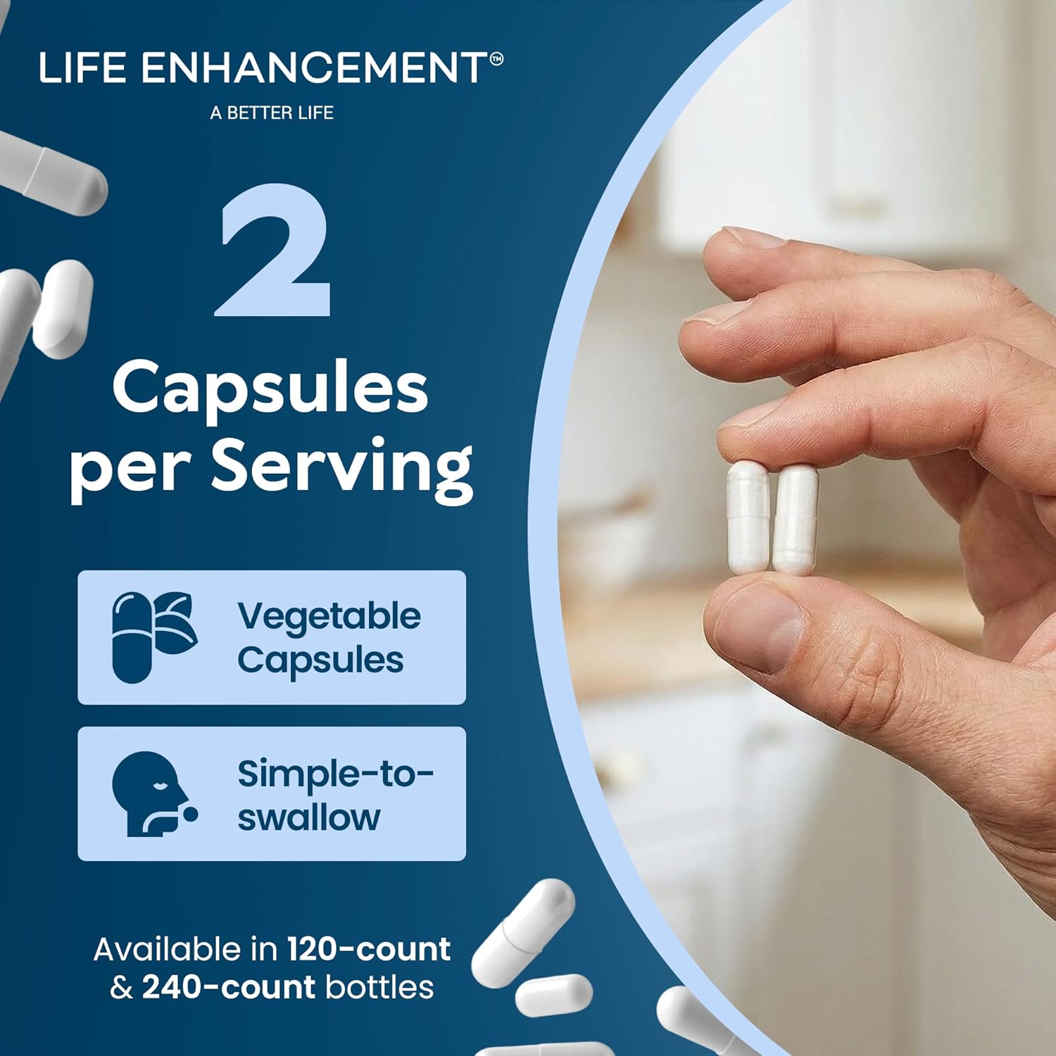 Life Enhancement High Potency 1020 mg Potassium Supplement for Muscle, Brain & Bone Health - No Additives High Absorption Elemental Potassium Supplement, Made in USA (240 Capsules – 120 Servings) - Image 9
