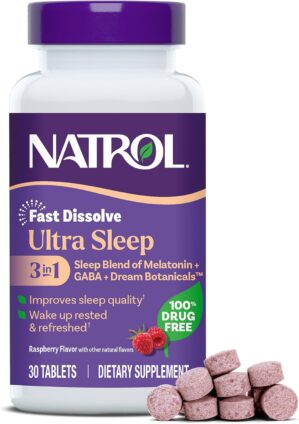 Natrol Ultra Sleep 3-in-1 100% Drug...