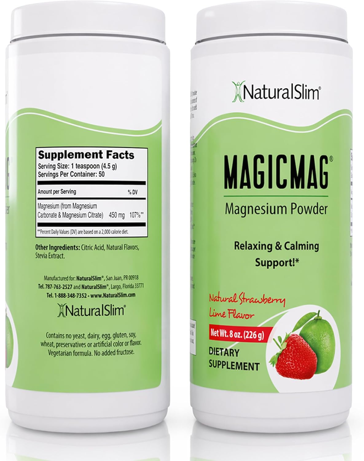 NaturalSlim MagicMag - Highly Absorbable Magnesium Citrate Powder for Relaxation, Energy, Better Sleep & Metabolic Support - Magnesium Supplement for Women & Men - Strawberry & Lime Flavored 8oz - Image 2
