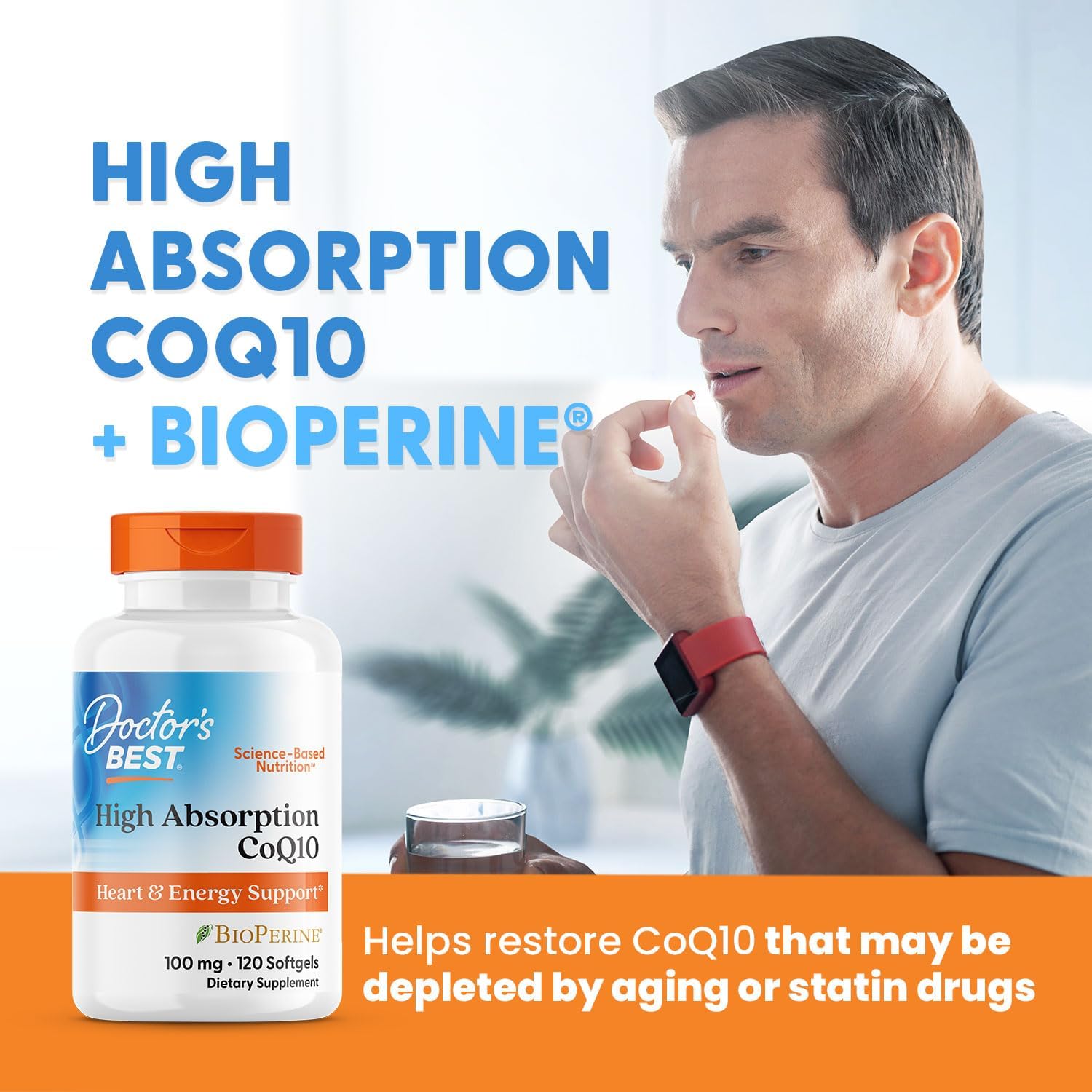 Doctor's Best High Absorption CoQ10 with BioPerine Supplement - Coenzyme Q10 Softgels for Heart Health & Antioxidant Support, Naturally Fermented CoQ10 100mg for Women & Men, Non GMO - 120 Softgels - Image 6
