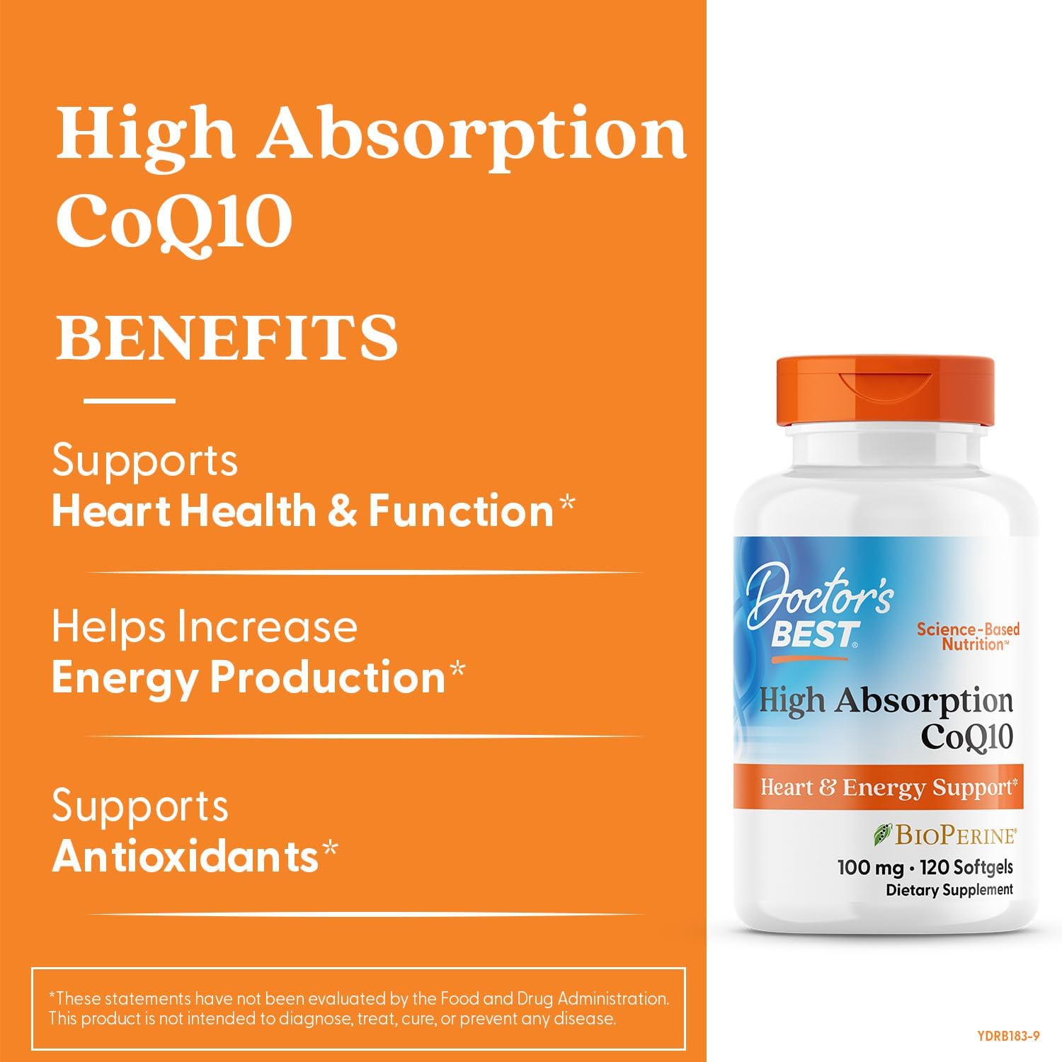 Doctor's Best High Absorption CoQ10 with BioPerine Supplement - Coenzyme Q10 Softgels for Heart Health & Antioxidant Support, Naturally Fermented CoQ10 100mg for Women & Men, Non GMO - 120 Softgels - Image 3