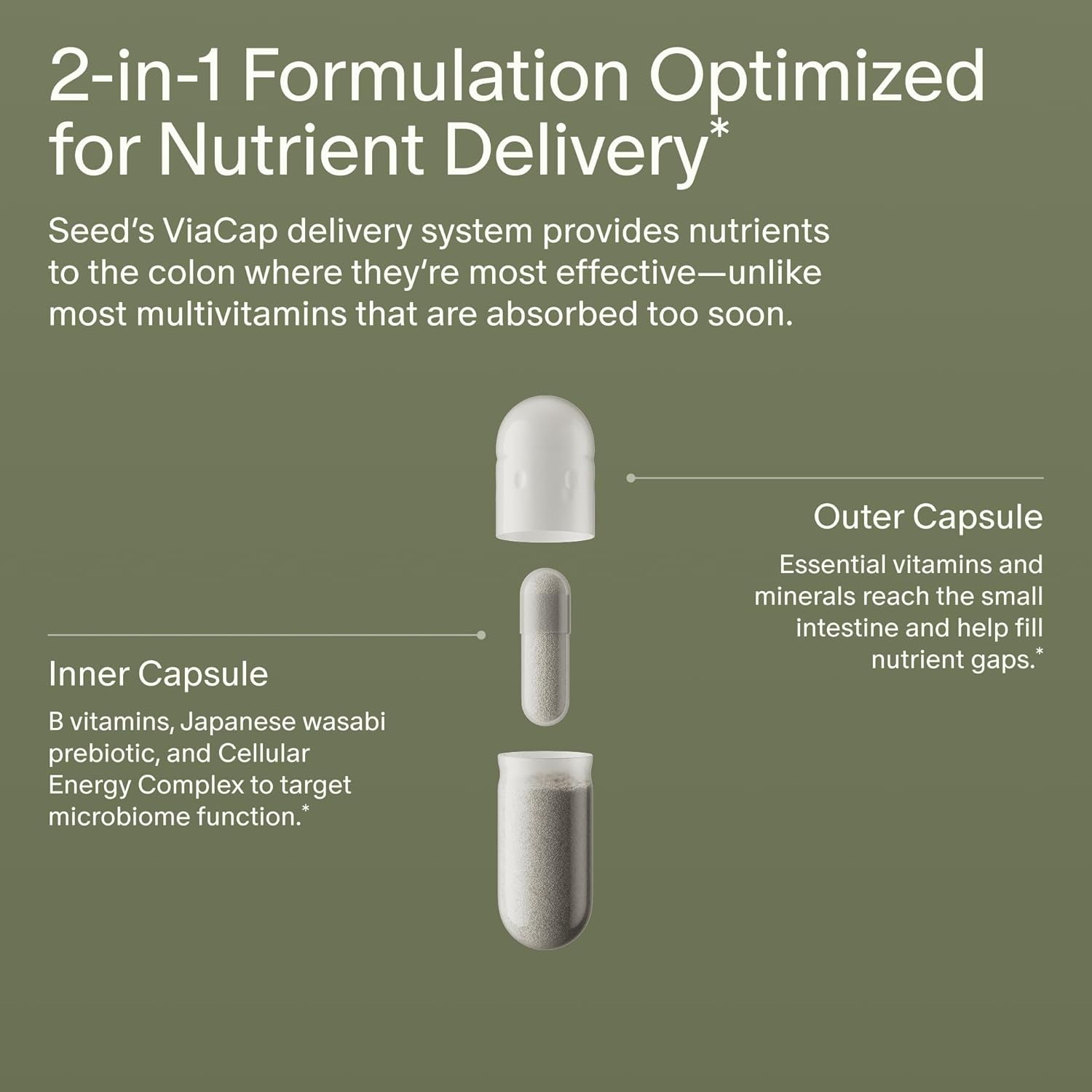 Seed DM-02 Daily Multivitamin - 100% DV Essential Vitamins and Minerals for Women & Men - Helps Fill Daily Nutrient Gaps - Immune, Bone, Hair, Skin & Nails Health - Vegan - 30 Capsules (30-Day Supply) - Image 3