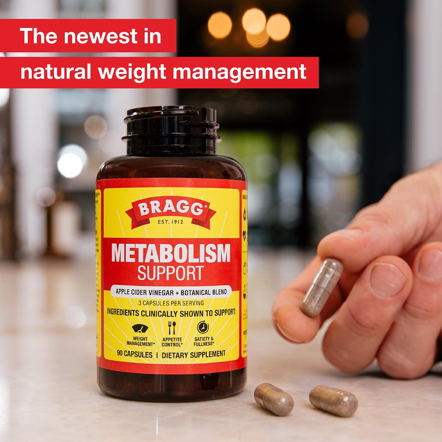 Bragg Metabolism Support Apple Cider Vinegar Capsules with Botanical Blend - 90 Capsules - Increased GLP-1 Support for Weight Management, Appetite Control, and Fullness - Image 2