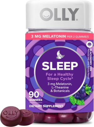 OLLY Sleep Gummy, 3mg Melatonin, L-...