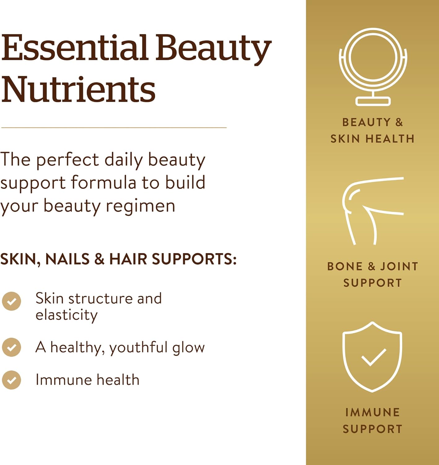 Solgar Skin, Nails & Hair, Advanced MSM Formula, 120 Tablets - Supports Collagen for Hair, Nail and Skin Health - Provides Zinc, Vitamin C & Copper - Non GMO, Vegan, Gluten & Dairy Free - 60 Servings - Image 4