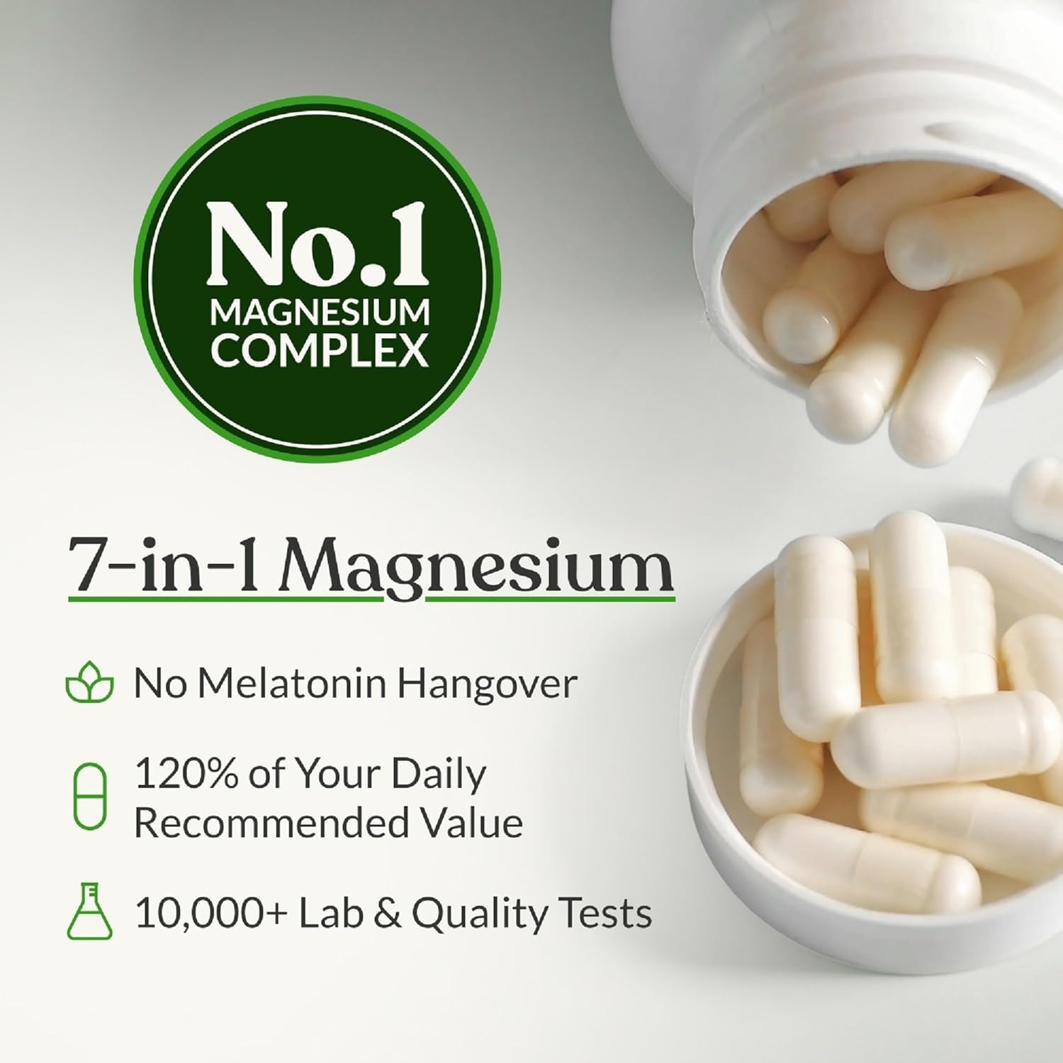 BIOptimizers Magnesium Breakthrough Supplement with 500mg - 7 Forms of Magnesium: Glycinate, Malate, Citrate, and More - Natural Support for Sleep and Cognitive Function -30 Capsules- Calming Vitamins - Image 4
