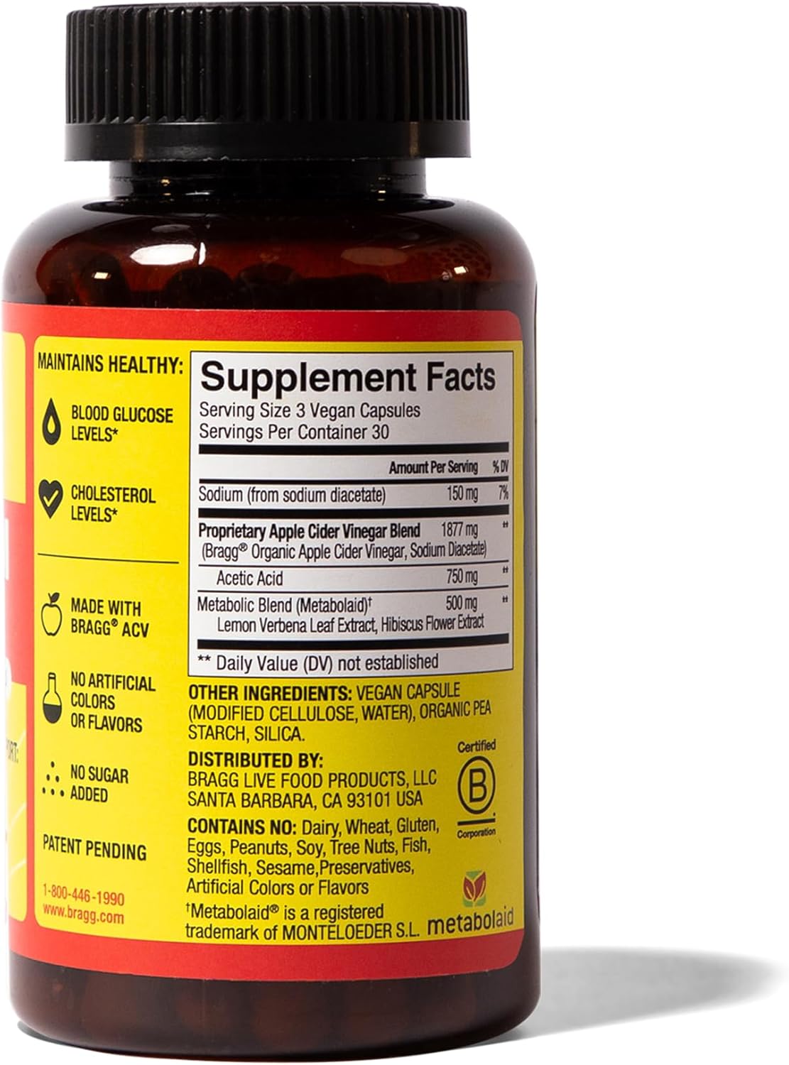 Bragg Metabolism Support Apple Cider Vinegar Capsules with Botanical Blend - 90 Capsules - Increased GLP-1 Support for Weight Management, Appetite Control, and Fullness - Image 4
