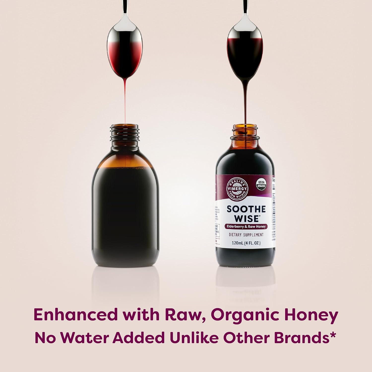 Vimergy Soothe Wise* – USDA Certified Organic – Immune Support with Elderberry & Honey – 24 5mL (1 TSP) Servings (940 mg Extract Per Serving) – Vegan, Paleo-Friendly, Gluten-Free (120 mL) - Image 7
